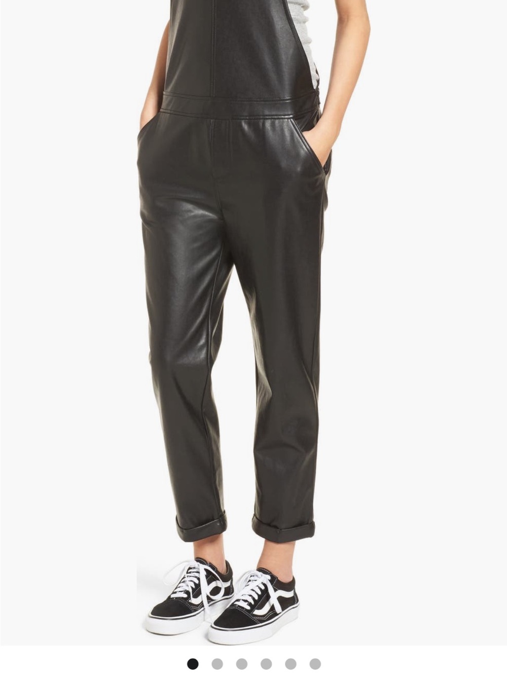 David Lerner Faux Leather Overalls small worn once $330 Nordstrom